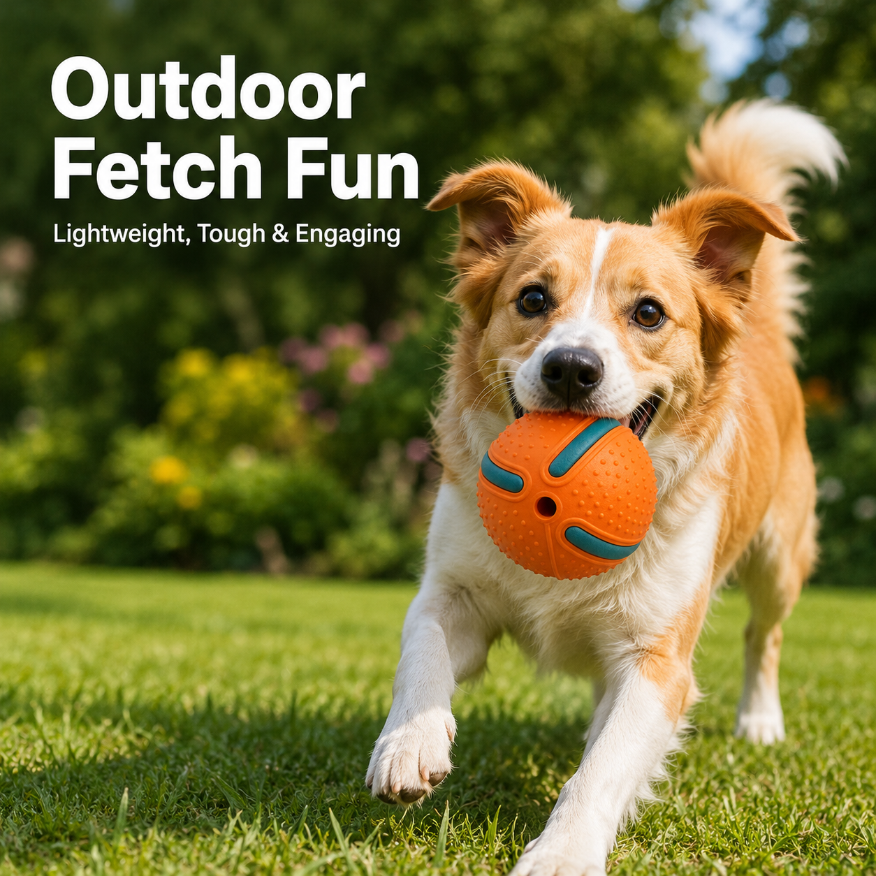 Interactive Dog Toy Ball – Textured Rubber Chew Ball with Treat Hole & Easy-Grip Design